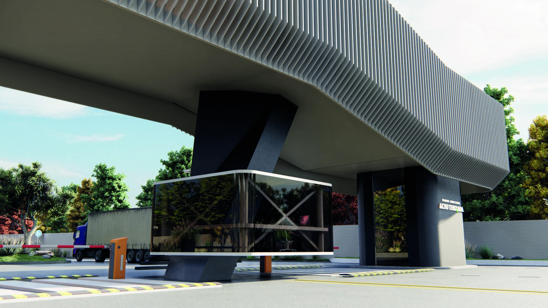 Render del diseño arquitectónico del acceso
